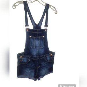 No Boundaries women's blue denim mini rompers size M